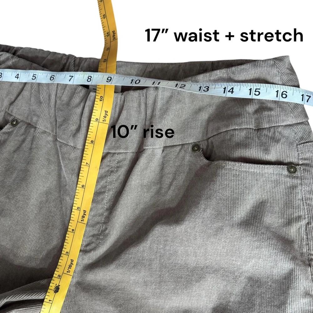 Coldwater Creek Pull-On ShapeMe Stretch Corduroy Pants Taupe Petite, 12P - Picture 4 of 13
